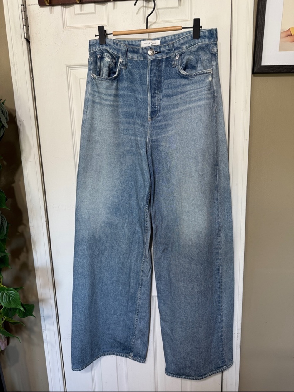 rag & bone Miramar Light Blue Wide-Leg Jeans
